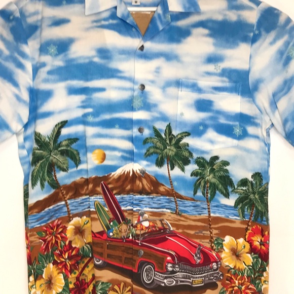 Christmas Kalaheo Men’s Hawaiian Shirt Medium - Picture 2 of 7